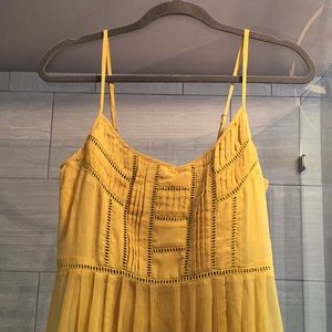 Yellow Chiffon Midi Dress